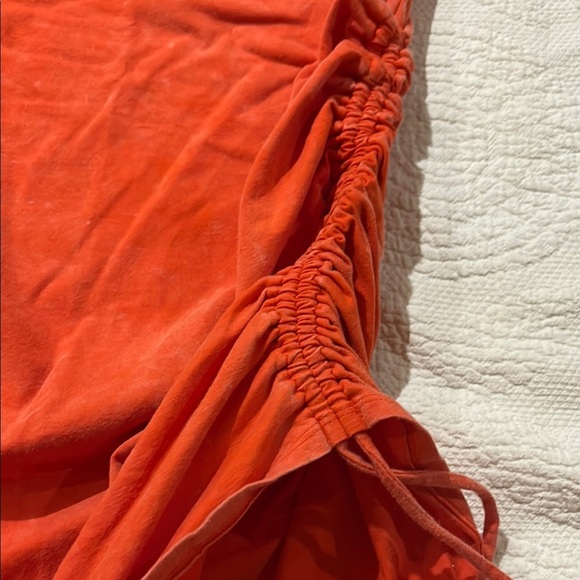 PINK Victoria's Secret Orange Asymmetrical Ruched Mini Dress - Picture 2 of 8